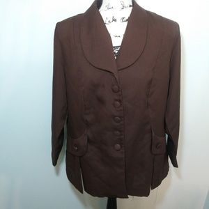Lane Bryant Brown Button Up Jacket